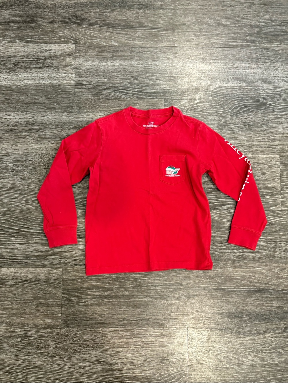 Vineyard Vines Kids' Santa Whale Long-Sleeve Pocket Tee